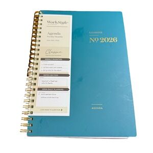 Cambridge WorkStyle 2026 Agenda Weekly Monthly Planner Teal Gold 1606-200-12